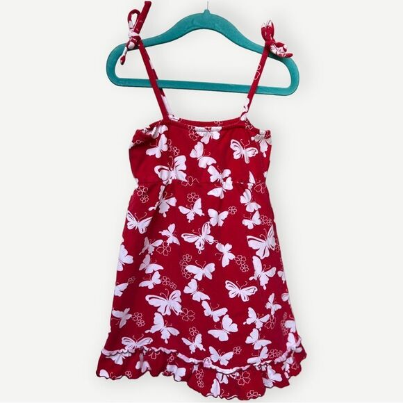 Gymboree Girls Butterfly Print Sleeveless Bow Shoulder Summer Tank Dress. 4. 4T. - Picture 1 of 4